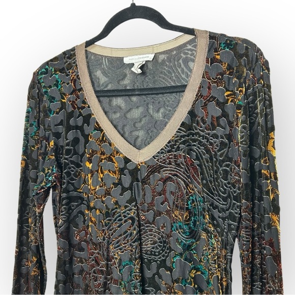 Papillon Blanc Y2K Sheer & Velour Long Sleeve Top XL - Picture 3 of 5